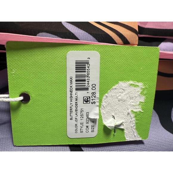 NWT Sam Edelman Women's Butterfly High-Neck Tie-Back Midi Dress Size 4 - Picture 8 of 8